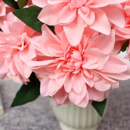 10 Heads Dahlia Fake Flowers Artificial Dahlia Flower Faux Flowers Purple