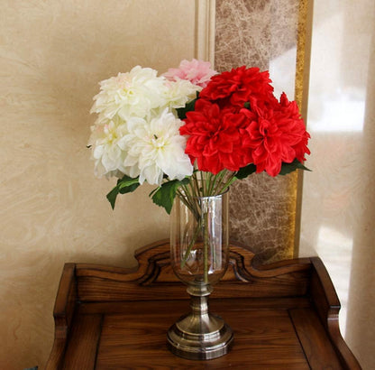 10 Heads Dahlia Fake Flowers Artificial Dahlia Flower Faux Flowers Purple