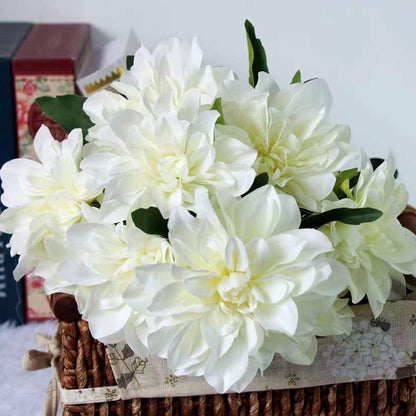 10 Heads Dahlia Fake Flowers Artificial Dahlia Flower Faux Flowers Purple