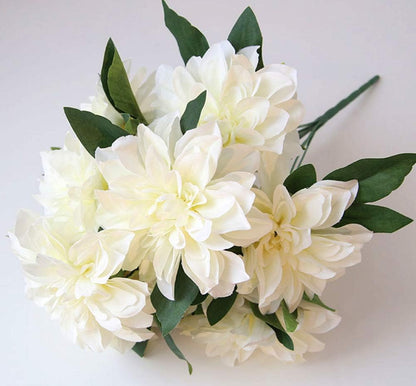 10 Heads Dahlia Fake Flowers Artificial Dahlia Flower Faux Flowers Purple