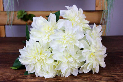 10 Heads Dahlia Fake Flowers Artificial Dahlia Flower Faux Flowers Purple