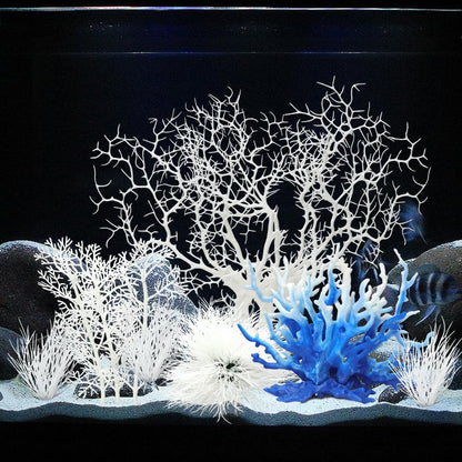 8 Pack Artificial Coral Ornament, Aquarium Plasitc Water Plants for Fish Tank Decorations