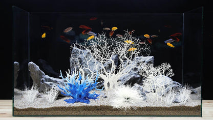 8 Pack Artificial Coral Ornament, Aquarium Plasitc Water Plants for Fish Tank Decorations