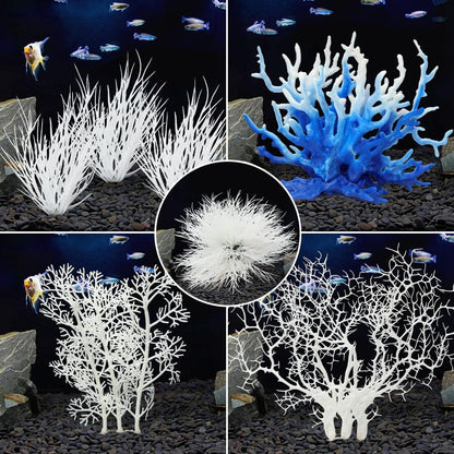 8 Pack Artificial Coral Ornament, Aquarium Plasitc Water Plants for Fish Tank Decorations