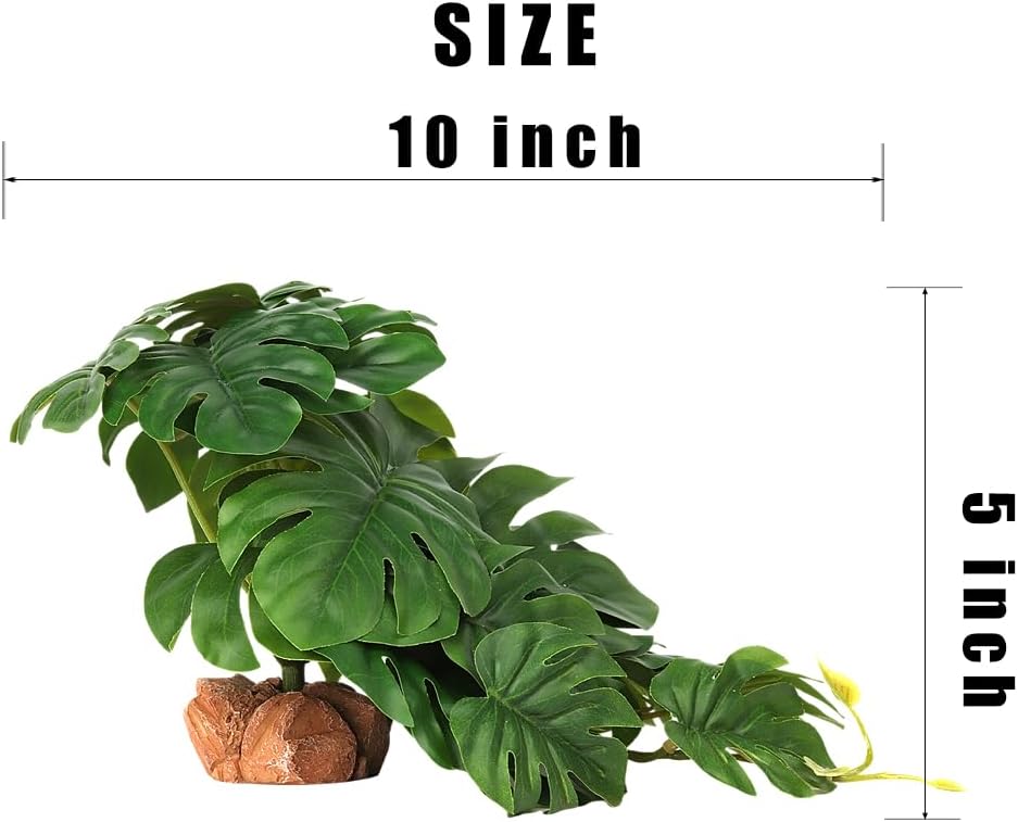 Reptile Plants for Terrarium, Ball Python Tank Decor Accessories fit Bearded Dragon Crested Leopard Gecko Lizard Chameleon Snake Frog Tortoise Hermit Crab - Fake Sweet Potato Vine