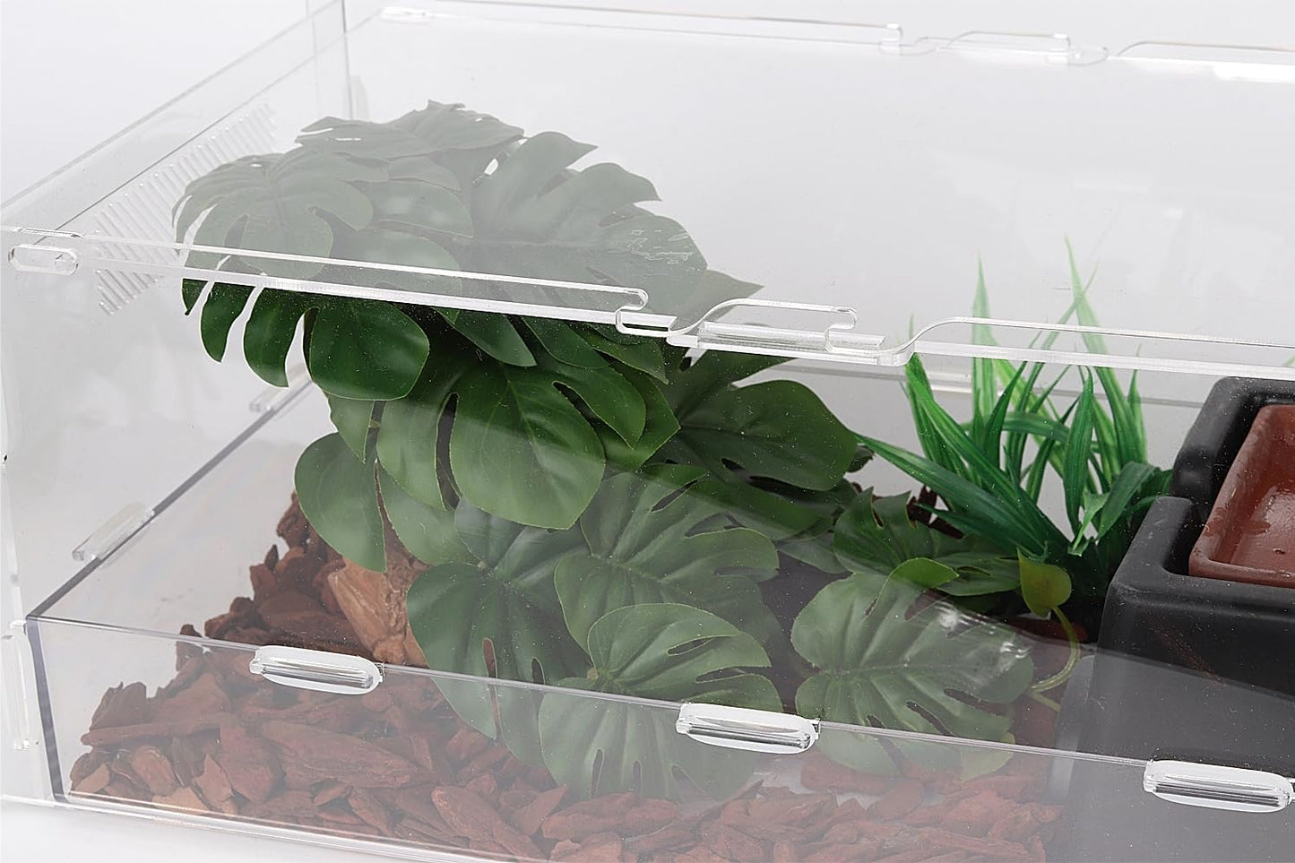 Reptile Plants for Terrarium, Ball Python Tank Decor Accessories fit Bearded Dragon Crested Leopard Gecko Lizard Chameleon Snake Frog Tortoise Hermit Crab - Fake Sweet Potato Vine