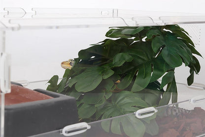 Reptile Plants for Terrarium, Ball Python Tank Decor Accessories fit Bearded Dragon Crested Leopard Gecko Lizard Chameleon Snake Frog Tortoise Hermit Crab - Fake Sweet Potato Vine