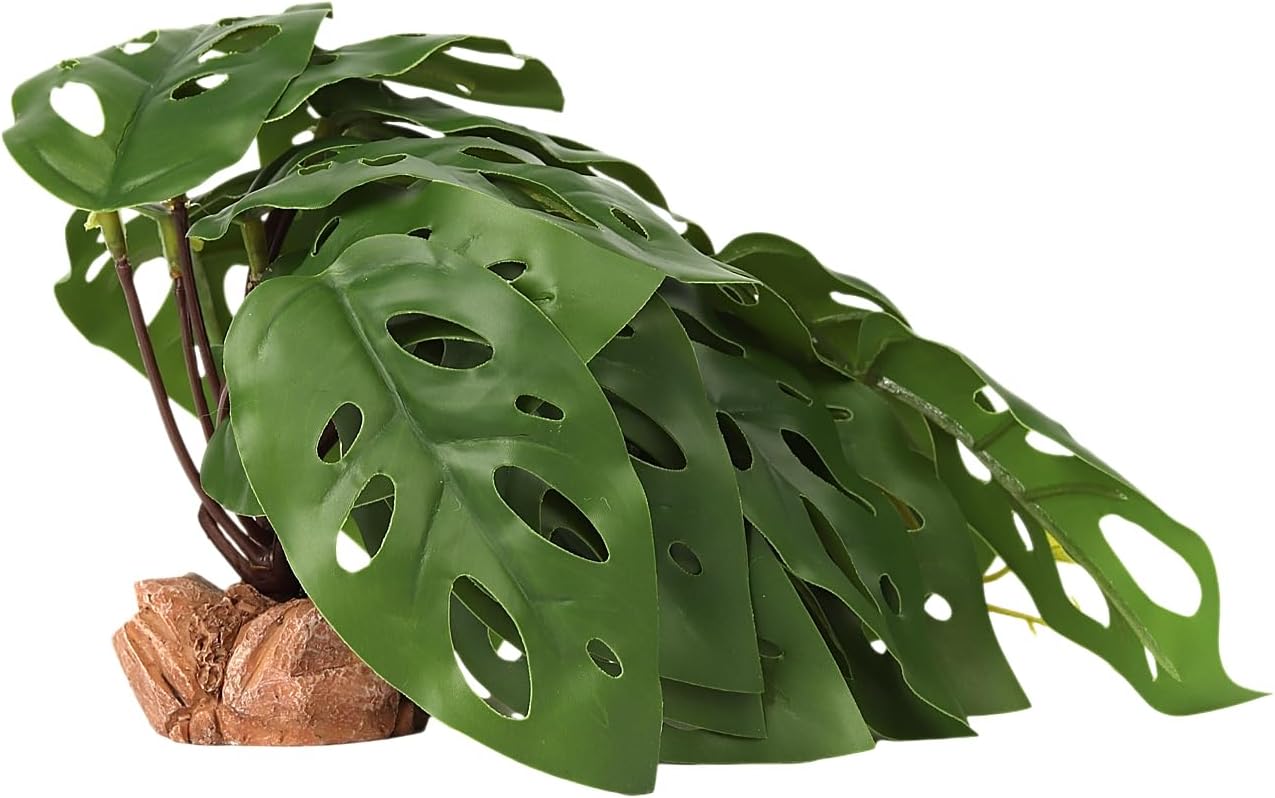 Reptile Plants for Terrarium, Ball Python Tank Decor Accessories fit Bearded Dragon Crested Leopard Gecko Lizard Chameleon Snake Frog Tortoise Hermit Crab - Fake Sweet Potato Vine