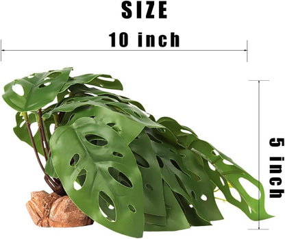 Reptile Plants for Terrarium, Ball Python Tank Decor Accessories fit Bearded Dragon Crested Leopard Gecko Lizard Chameleon Snake Frog Tortoise Hermit Crab - Fake Sweet Potato Vine