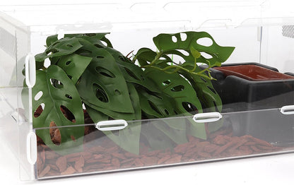 Reptile Plants for Terrarium, Ball Python Tank Decor Accessories fit Bearded Dragon Crested Leopard Gecko Lizard Chameleon Snake Frog Tortoise Hermit Crab - Fake Sweet Potato Vine