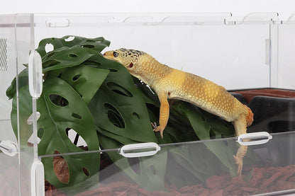 Reptile Plants for Terrarium, Ball Python Tank Decor Accessories fit Bearded Dragon Crested Leopard Gecko Lizard Chameleon Snake Frog Tortoise Hermit Crab - Fake Sweet Potato Vine