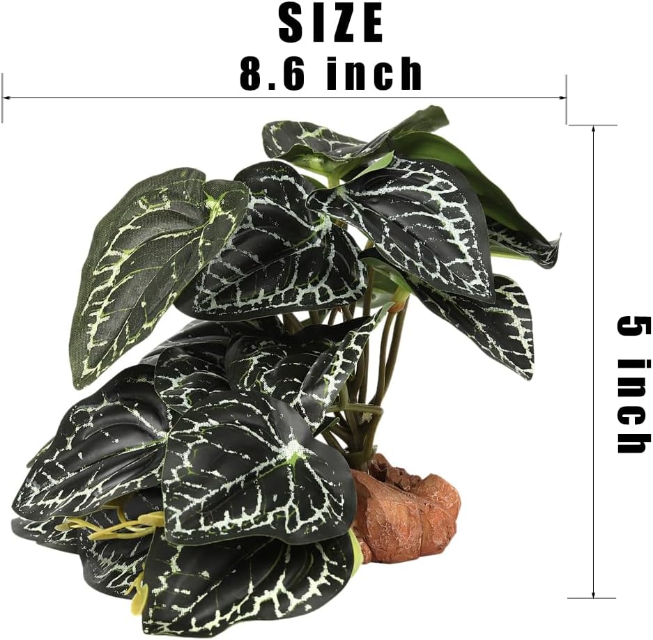Reptile Plants for Terrarium, Ball Python Tank Decor Accessories fit Bearded Dragon Crested Leopard Gecko Lizard Chameleon Snake Frog Tortoise Hermit Crab - Fake Sweet Potato Vine