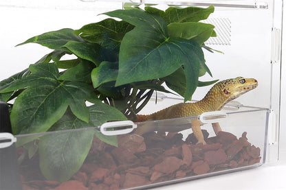 Reptile Plants for Terrarium, Ball Python Tank Decor Accessories fit Bearded Dragon Crested Leopard Gecko Lizard Chameleon Snake Frog Tortoise Hermit Crab - Fake Sweet Potato Vine