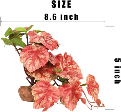 Reptile Plants for Terrarium, Ball Python Tank Decor Accessories fit Bearded Dragon Crested Leopard Gecko Lizard Chameleon Snake Frog Tortoise Hermit Crab - Fake Sweet Potato Vine