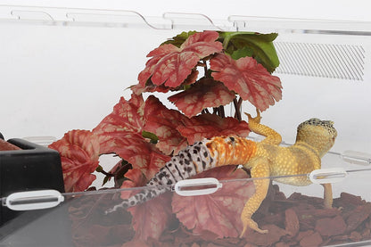 Reptile Plants for Terrarium, Ball Python Tank Decor Accessories fit Bearded Dragon Crested Leopard Gecko Lizard Chameleon Snake Frog Tortoise Hermit Crab - Fake Sweet Potato Vine