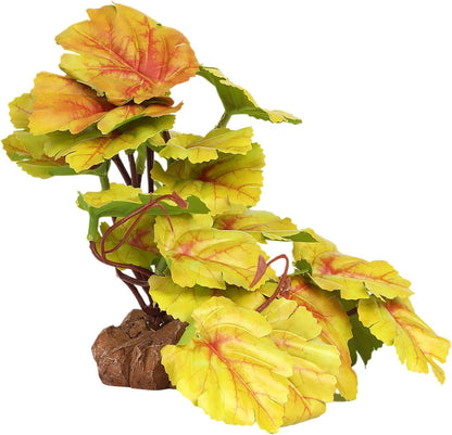Reptile Plants for Terrarium, Ball Python Tank Decor Accessories fit Bearded Dragon Crested Leopard Gecko Lizard Chameleon Snake Frog Tortoise Hermit Crab - Fake Sweet Potato Vine