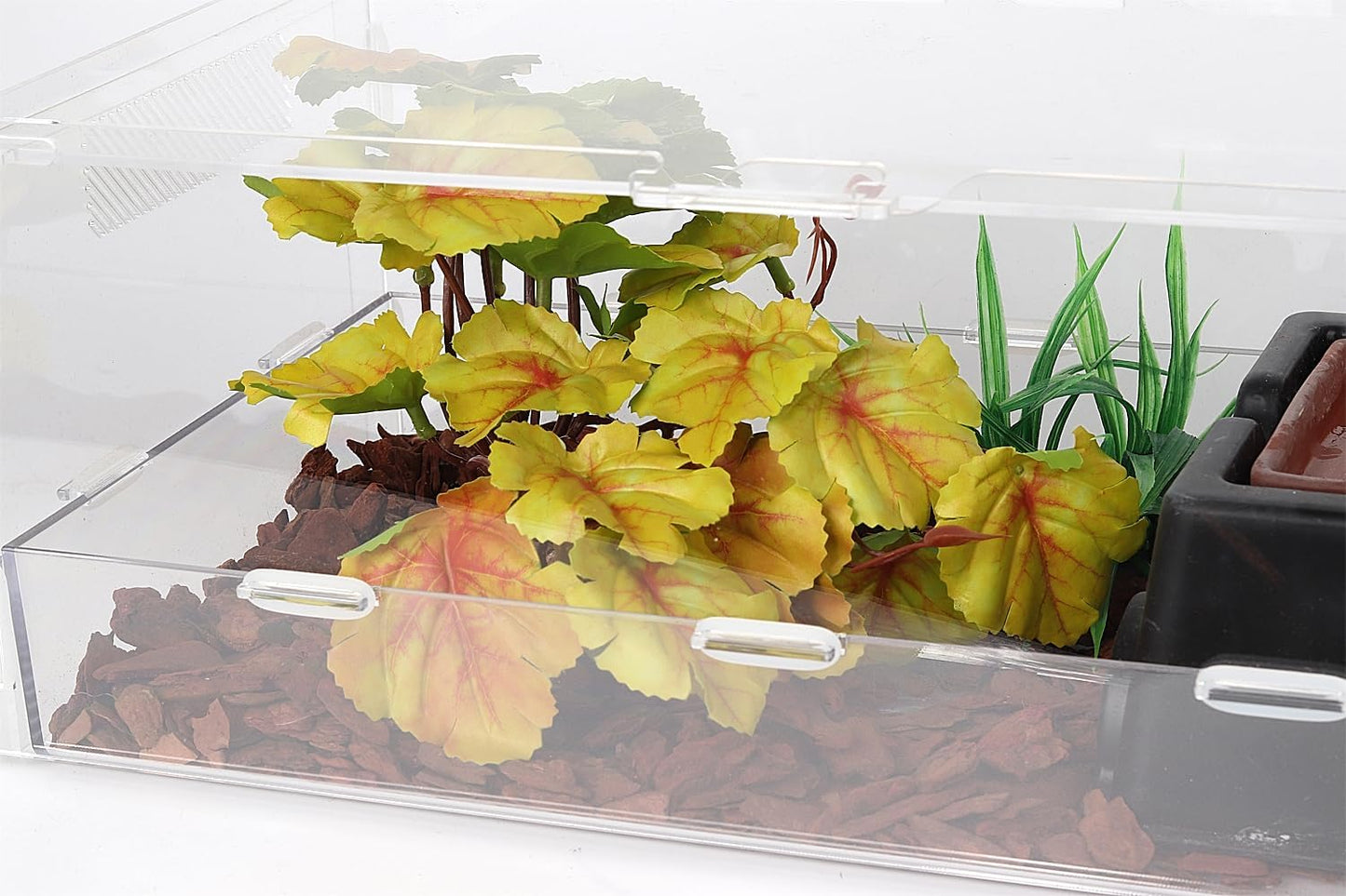 Reptile Plants for Terrarium, Ball Python Tank Decor Accessories fit Bearded Dragon Crested Leopard Gecko Lizard Chameleon Snake Frog Tortoise Hermit Crab - Fake Sweet Potato Vine