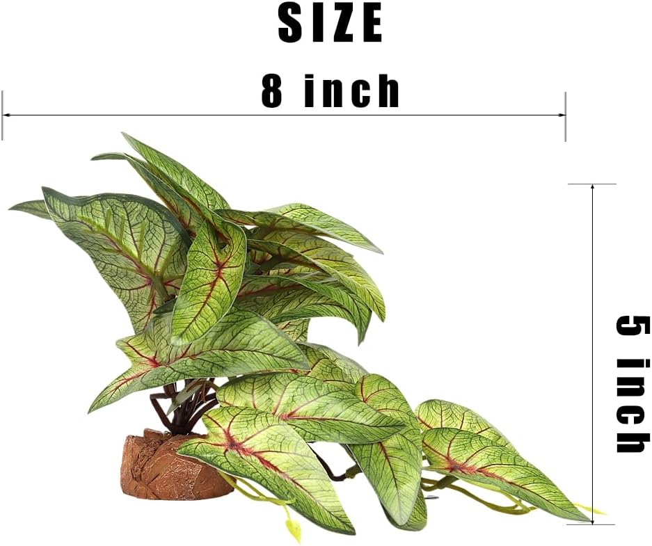 Reptile Plants for Terrarium, Ball Python Tank Decor Accessories fit Bearded Dragon Crested Leopard Gecko Lizard Chameleon Snake Frog Tortoise Hermit Crab - Fake Sweet Potato Vine
