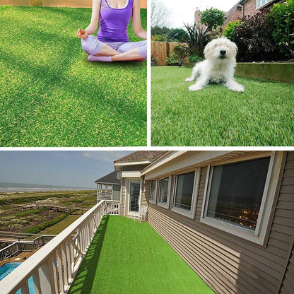Artificial Grass Rug 6.5 FT x10 FT(65 Square FT), Realistic Indoor Outdoor Garden Lawn Landscape Patio Synthetic Turf Mat- Thick Fake Faux Grass