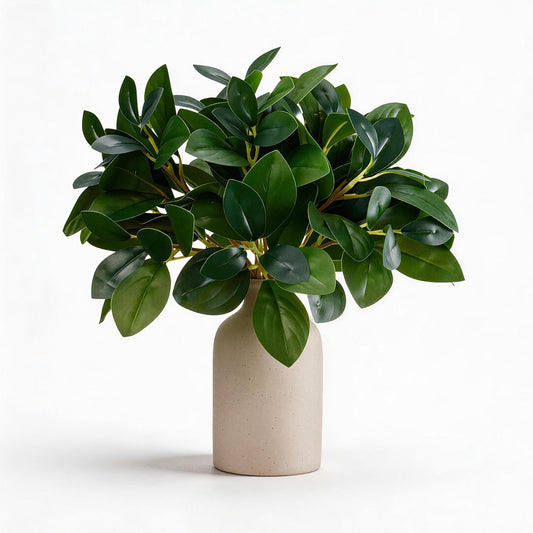 12" Artificial Plant Indoor Small Fake Plants Eucalyptus Stems With Vase