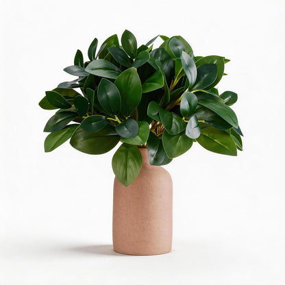 12" Artificial Plant Indoor Small Fake Plants Eucalyptus Stems With Vase