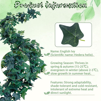 2Pack Artificial Ivy Artificial Vines Artificial Plants 12FT Fake Hanging Plants Silk for Garden Terrace Beach Party Decoration Wedding Decoration