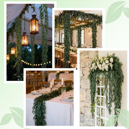 2Pack Artificial Ivy Artificial Vines Artificial Plants 12FT Fake Hanging Plants Silk for Garden Terrace Beach Party Decoration Wedding Decoration