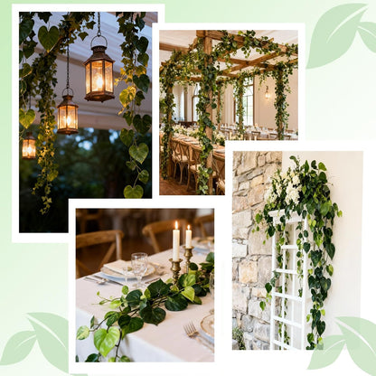 2Pack Artificial Ivy Artificial Vines Artificial Plants 12FT Fake Hanging Plants Silk for Garden Terrace Beach Party Decoration Wedding Decoration