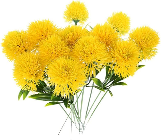 Faux Dandelion Flowers Bouquet 30 Fake Dandelion Ornaments Artificial Flowers Bulk for Wedding Decor Home Office Table Centerpiece 9.84 X 2.75 X 1.37 in
