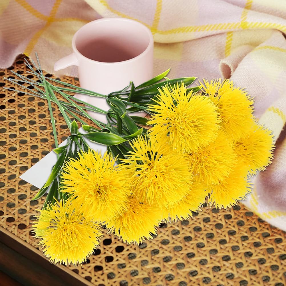 Faux Dandelion Flowers Bouquet 30 Fake Dandelion Ornaments Artificial Flowers Bulk for Wedding Decor Home Office Table Centerpiece 9.84 X 2.75 X 1.37 in