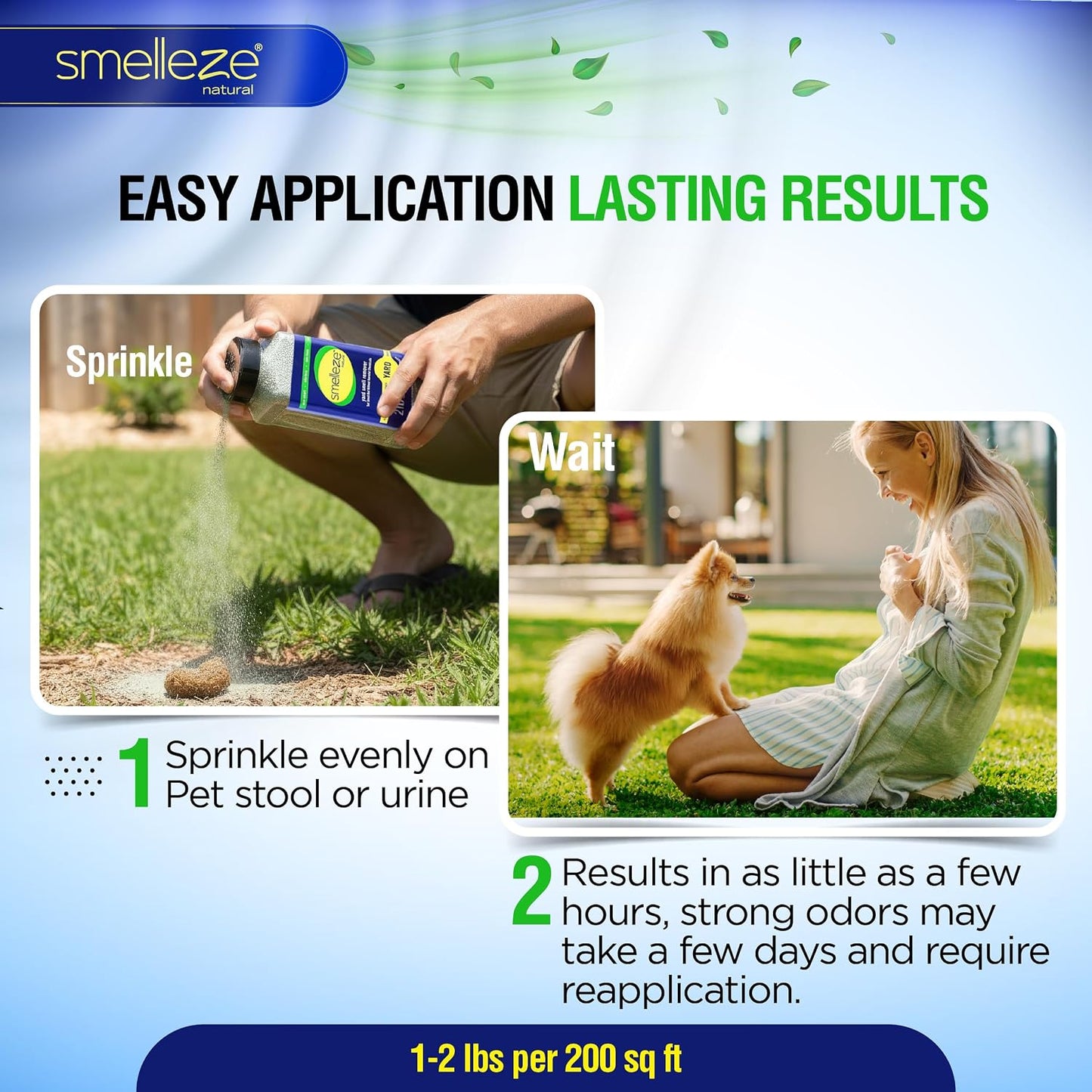 2 lb. Yard Odor Eliminator for Dogs – Long-Lasting Turf Cleaner for Pet Urine Outdoor & Poop | Safe for People, Pets, Plants & Planet | Works on Grass, Gravel, Patios & Kennels