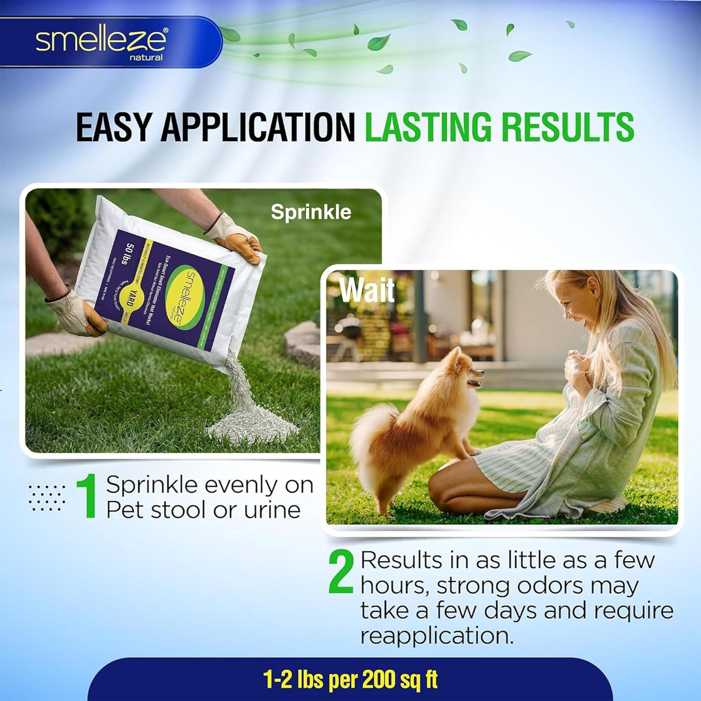 2 lb. Yard Odor Eliminator for Dogs – Long-Lasting Turf Cleaner for Pet Urine Outdoor & Poop | Safe for People, Pets, Plants & Planet | Works on Grass, Gravel, Patios & Kennels