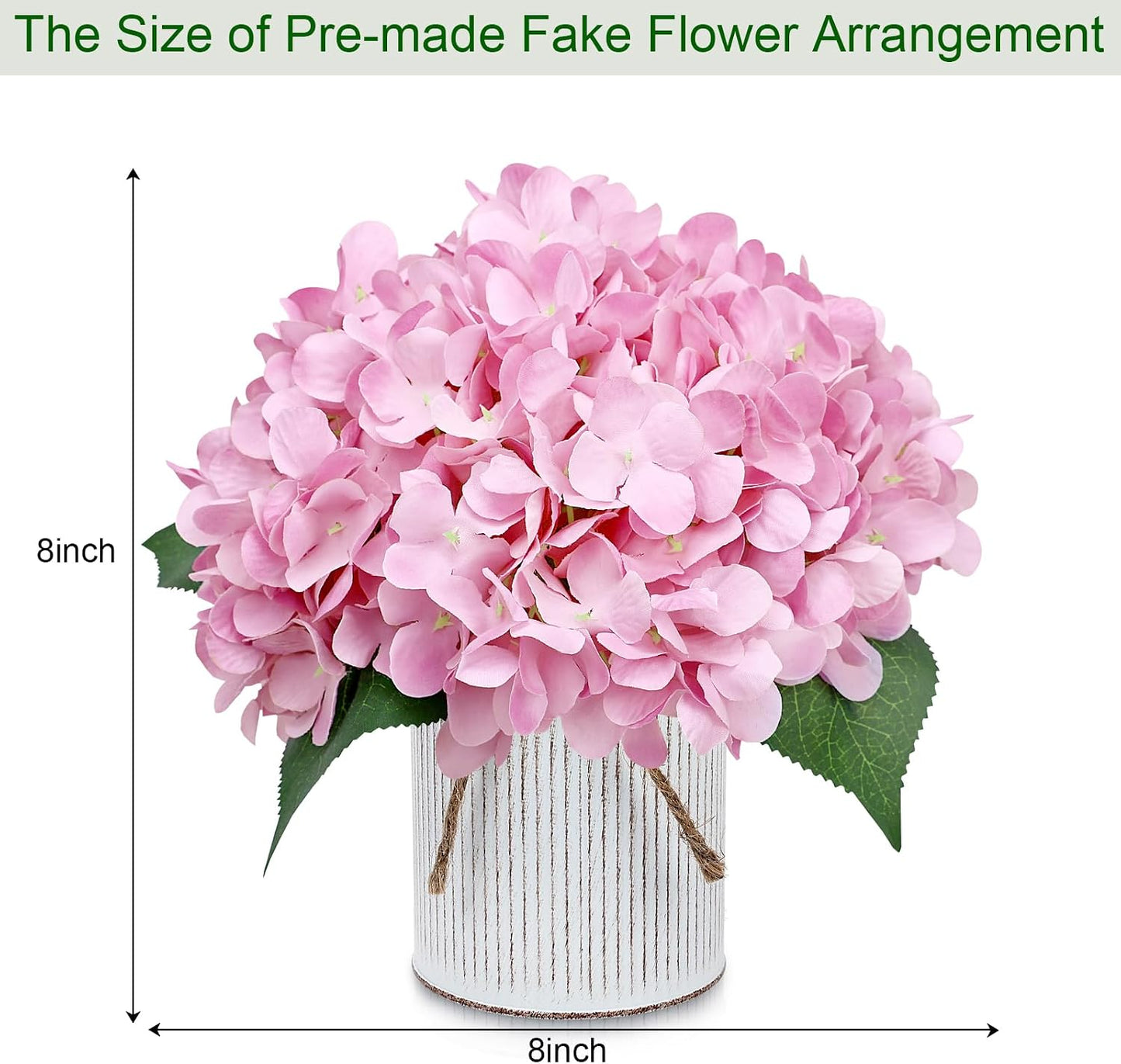 Royal Blue Flower Table Centerpieces, Set of 6, Rose & Hydrangea | Floral Arrangement Artificial Wedding Floral Arrangement with Rustic Metal Vase for Bridal Tea Party Event Decorations