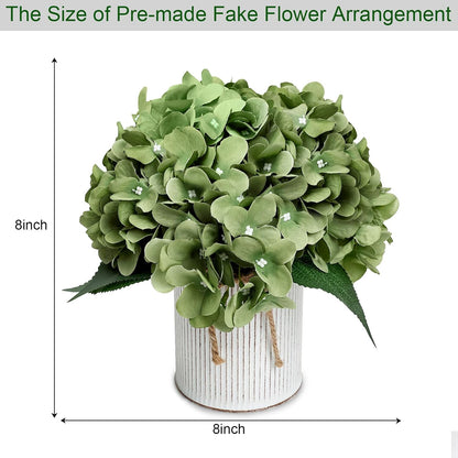 Royal Blue Flower Table Centerpieces, Set of 6, Rose & Hydrangea | Floral Arrangement Artificial Wedding Floral Arrangement with Rustic Metal Vase for Bridal Tea Party Event Decorations