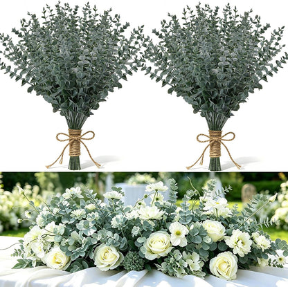 40pcs Eucalyptus Stems Artificial Eucalyptus Leaves Stems,Fake Eucalyptus Plants Real Touch Faux Flower for Home Office Flowers Bouquet Centerpiece Wedding Garden Decoration Farmhouse Home Decor