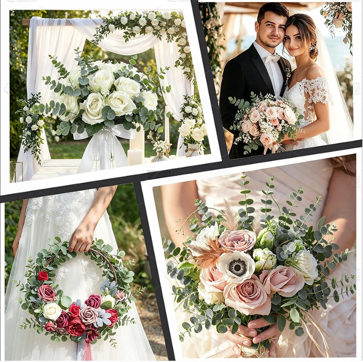 40pcs Eucalyptus Stems Artificial Eucalyptus Leaves Stems,Fake Eucalyptus Plants Real Touch Faux Flower for Home Office Flowers Bouquet Centerpiece Wedding Garden Decoration Farmhouse Home Decor