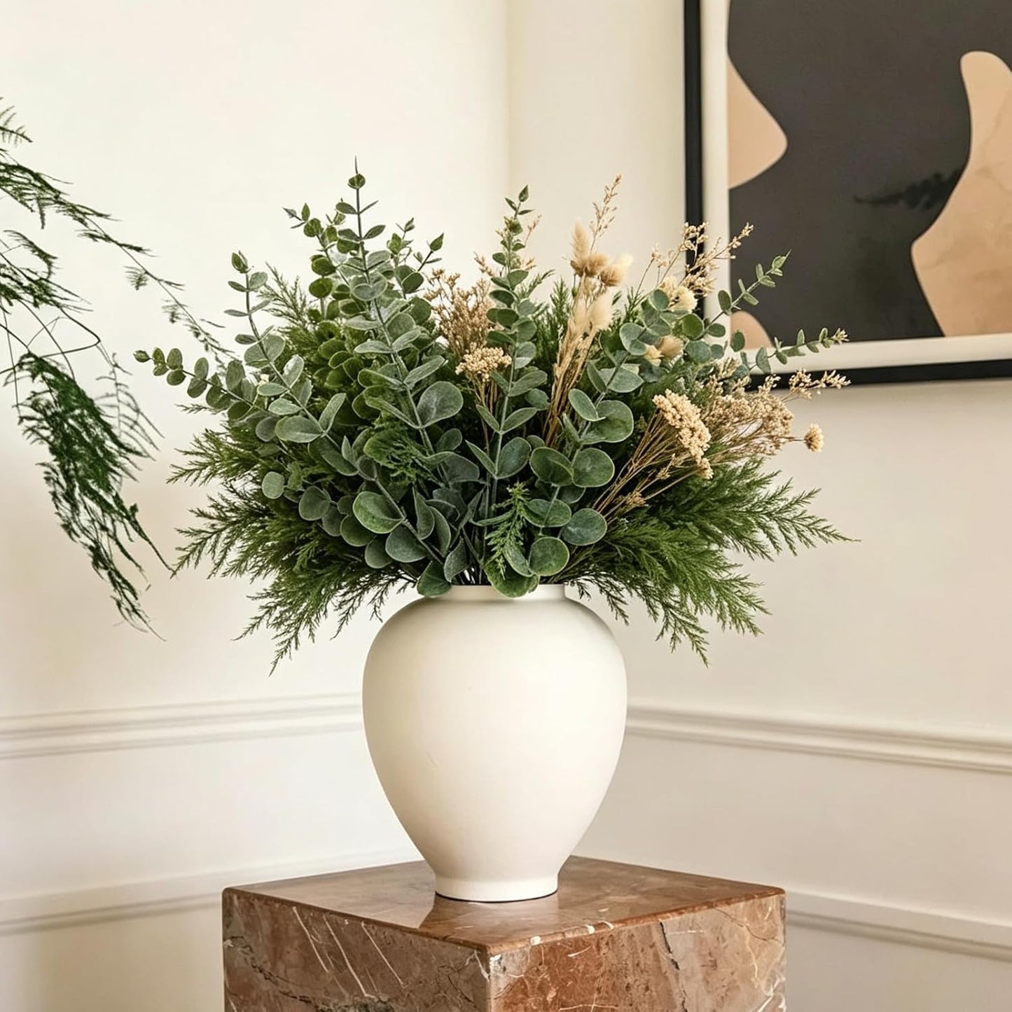 40pcs Eucalyptus Stems Artificial Eucalyptus Leaves Stems,Fake Eucalyptus Plants Real Touch Faux Flower for Home Office Flowers Bouquet Centerpiece Wedding Garden Decoration Farmhouse Home Decor