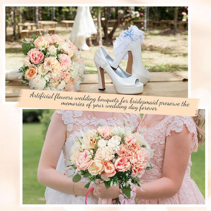 Artificial Flowers Artificial Peonies Silk Flowers Faux Peony Fake Peony Silk Hydrangea Bouquet for Wedding Table Centerpiece Floral Vase Decor(White,Blue,12 Bundles)