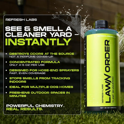 LawN Order Artificial Turf Cleaner & Odor Eliminator – Enzyme Powered, Pet & Kid Safe, Removes Pet Mess Smells (32 OZ Only)