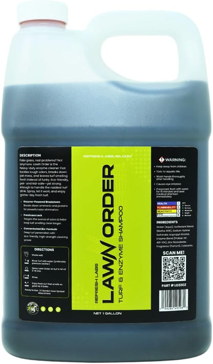 LawN Order Artificial Turf Cleaner & Odor Eliminator – Enzyme Powered, Pet & Kid Safe, Removes Pet Mess Smells (32 OZ Only)