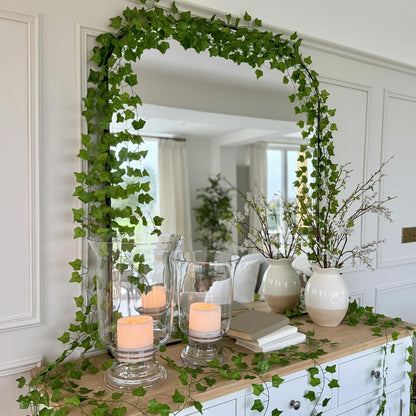 12 Pack 84Ft Artificial Ivy Garland, Fake Vines UV Resistant Greenery Leaves Fake Plants Hanging Aesthetic Vines for Home Bedroom Party Garden Wall Room Decor