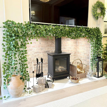 12 Pack 84Ft Artificial Ivy Garland, Fake Vines UV Resistant Greenery Leaves Fake Plants Hanging Aesthetic Vines for Home Bedroom Party Garden Wall Room Decor