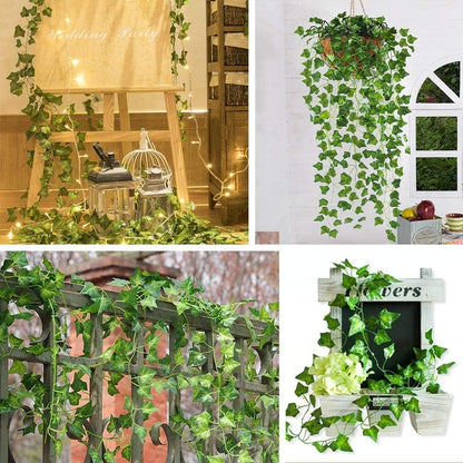12 Pack 84Ft Artificial Ivy Garland, Fake Vines UV Resistant Greenery Leaves Fake Plants Hanging Aesthetic Vines for Home Bedroom Party Garden Wall Room Decor