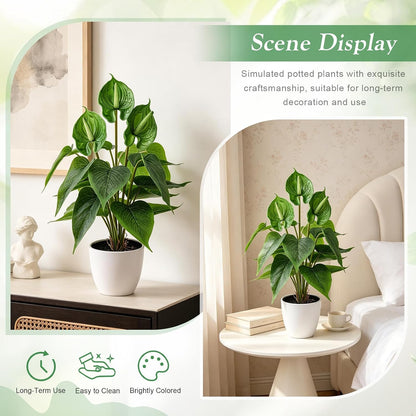 Artificial Flower Plants 16 Inch Pink Calla Lily Small Fake Potted | Faux Plant Indoor Peace Lily in pot Realistic Silk Flower Home Living Room Office Outdoor Bathroom Table Decor