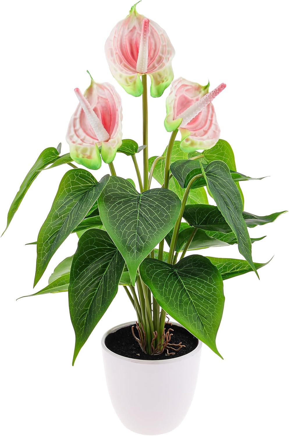 Artificial Flower Plants 16 Inch Pink Calla Lily Small Fake Potted | Faux Plant Indoor Peace Lily in pot Realistic Silk Flower Home Living Room Office Outdoor Bathroom Table Decor
