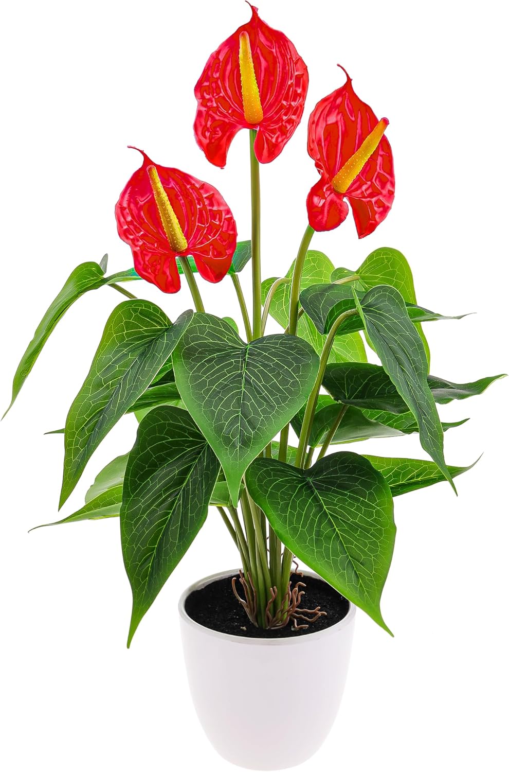 Artificial Flower Plants 16 Inch Pink Calla Lily Small Fake Potted | Faux Plant Indoor Peace Lily in pot Realistic Silk Flower Home Living Room Office Outdoor Bathroom Table Decor