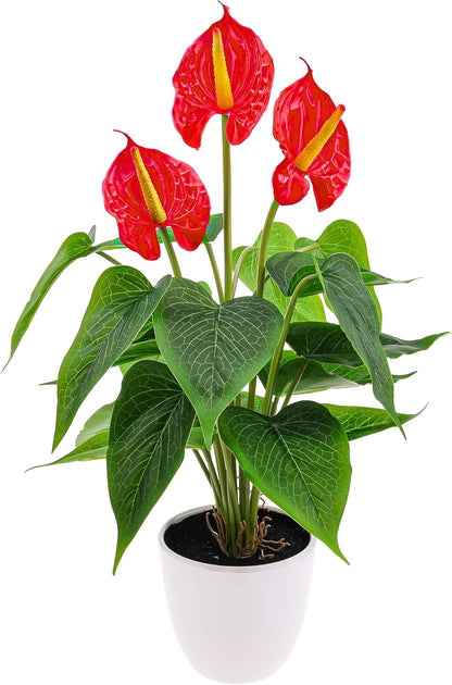 Artificial Flower Plants 16 Inch Pink Calla Lily Small Fake Potted | Faux Plant Indoor Peace Lily in pot Realistic Silk Flower Home Living Room Office Outdoor Bathroom Table Decor