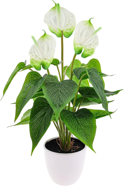 Artificial Flower Plants 16 Inch Pink Calla Lily Small Fake Potted | Faux Plant Indoor Peace Lily in pot Realistic Silk Flower Home Living Room Office Outdoor Bathroom Table Decor