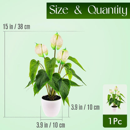 Artificial Flower Plants 16 Inch Pink Calla Lily Small Fake Potted | Faux Plant Indoor Peace Lily in pot Realistic Silk Flower Home Living Room Office Outdoor Bathroom Table Decor