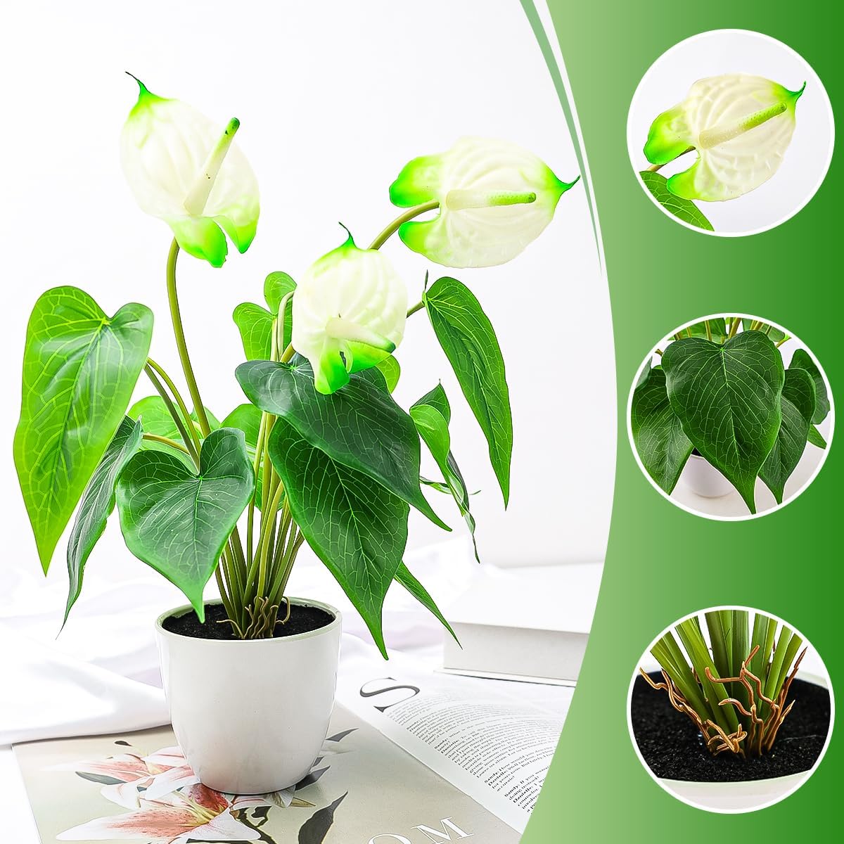 Artificial Flower Plants 16 Inch Pink Calla Lily Small Fake Potted | Faux Plant Indoor Peace Lily in pot Realistic Silk Flower Home Living Room Office Outdoor Bathroom Table Decor